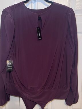 EXPRESS Burgundy Long Sleeve Bodysuit NWT